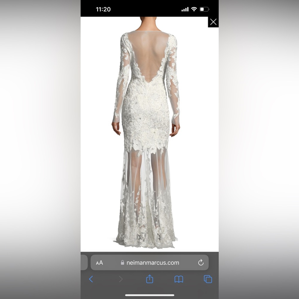 beaded, sheer, low back, wedding or formal gown - Picture 2 of 7